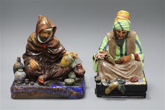 Two Royal Doulton figures: The Cobbler HN1706 and The Potter HN1493 tallest 19.5cm